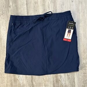 NWT Eddie Bauer M Navy Blue Tulip Hem Skort